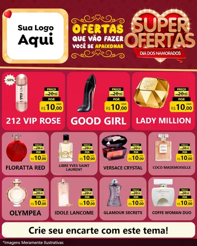 Modelo de Rede Social para Feed Instagram com o tema Dia dos Namorados para Perfumes