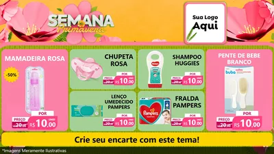 Modelo de TV para TV Horizontal com o tema Semana da Primavera para Bebês