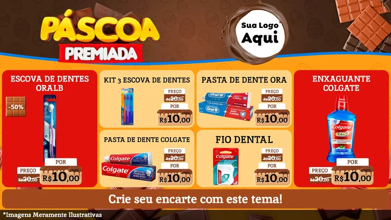 Modelo de TV para TV Horizontal com o tema Páscoa Premiada para Higiene Pessoal