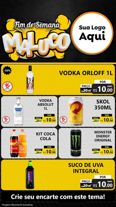 Modelo de TV para TV Vertical com o tema Fim de Semana Maluco para Distribuidora de bebidas