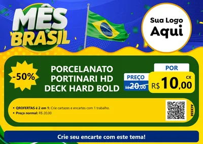 Modelo de Cartaz para Cartaz A4 Horizontal com o tema Mês do Brasil para Pisos e revestimentos