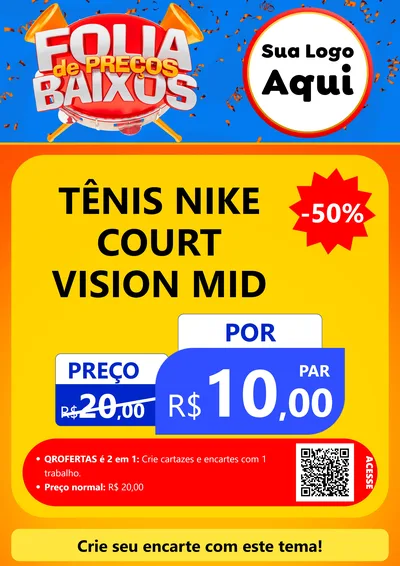 Modelo de Cartaz para Cartaz A4 Vertical com o tema Folia de Preços Baixos para Calçados