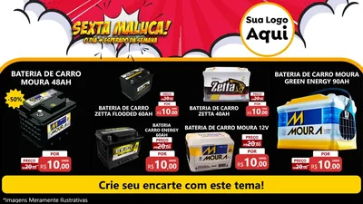 Modelo de TV para TV Horizontal com o tema Sexta Maluca! para Baterias Elétricas