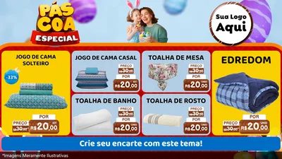 Modelo de TV para TV Horizontal com o tema Páscoa Especial para Cama, Mesa e Banho