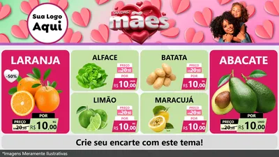 Modelo de TV para TV Horizontal com o tema Dia das Mães para Hortifrúti
