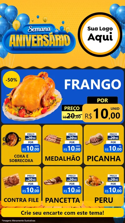 Modelo de Rede Social para Stories com o tema Semana de Aniversário para Assados
