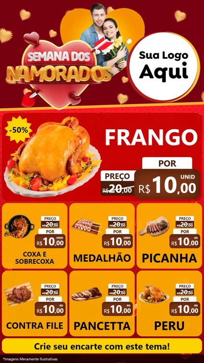 Modelo de Rede Social para Stories com o tema Semana dos Namorados para Assados