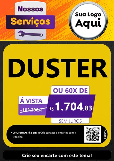 Modelo de Cartaz para Cartaz A4 Vertical com o tema Nossos Serviços para Concessionaria de Carros