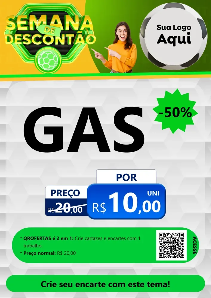 Modelo de Cartaz para Cartaz A4 Vertical com o tema Semana de Descontão - Copa para Água e gás