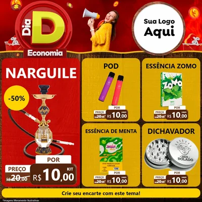 Modelo de Rede Social para Feed Facebook com o tema Dia D Economia para Tabacaria