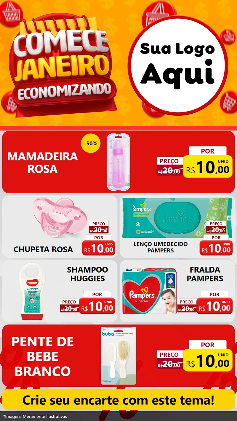 Modelo de TV para TV Vertical com o tema Comece Janeiro Economizando para Bebês