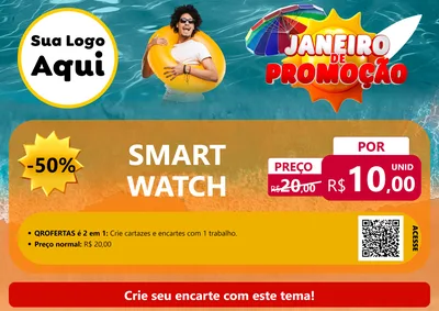Modelo de Cartaz para Cartaz A4 Horizontal com o tema Janeiro de Promoção para Informática