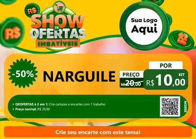 Modelo de Cartaz para Cartaz A4 Horizontal com o tema Show de Ofertas Imbatíveis para Tabacaria