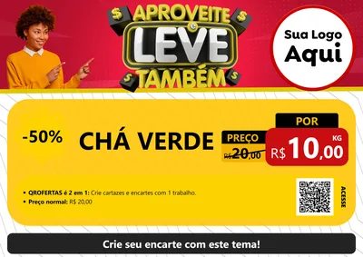 Modelo de Cartaz para Cartaz A4 Horizontal com o tema Aproveite e Leve Também para Produtos Naturais
