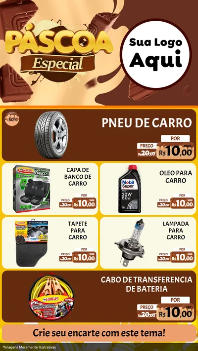 Modelo de TV para TV Vertical com o tema Páscoa Especial para Auto peças