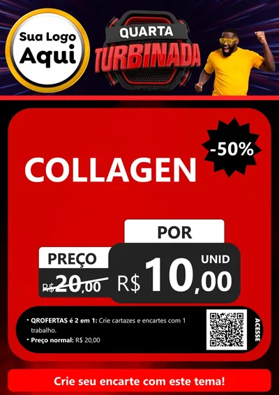 Modelo de Cartaz para Cartaz A4 Vertical com o tema Quarta Turbinada para Suplementos alimentares