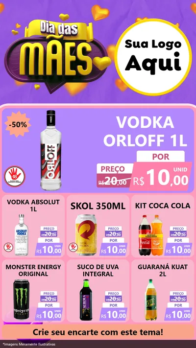 Modelo de Rede Social para Stories com o tema Dia das Mães para Distribuidora de bebidas
