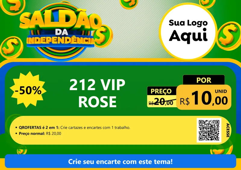 Modelo de Cartaz para Cartaz A4 Horizontal com o tema Saldão da Indepêndencia para Perfumes