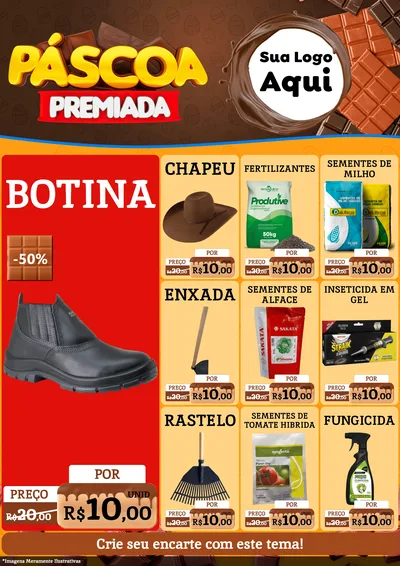 Modelo de Encarte para Encarte A4 Vertical com o tema Páscoa Premiada para Agropecuária