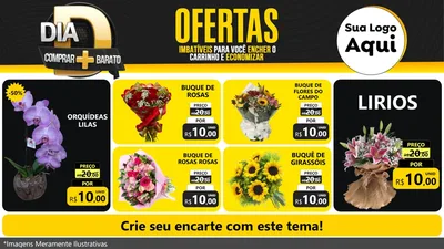Modelo de TV para TV Horizontal com o tema Dia D Mais Economia para Floricultura e jardim