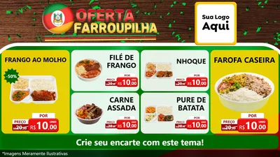 Modelo de TV para TV Horizontal com o tema Oferta Farroupilha para Restaurante