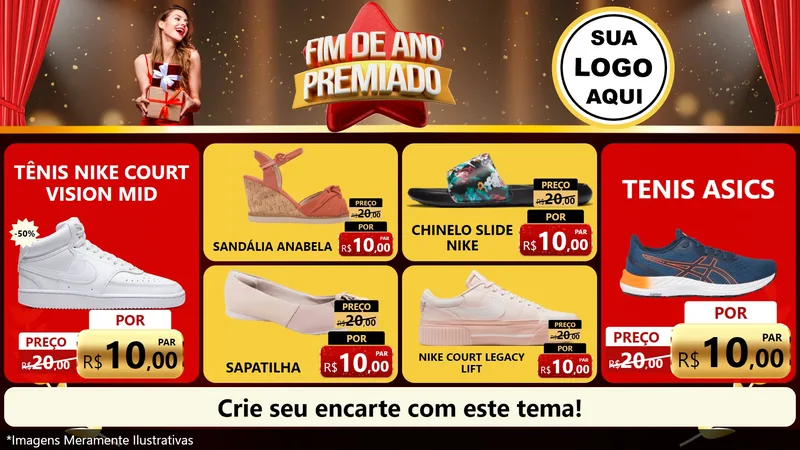 Modelo de TV para TV Horizontal com o tema Fim de Ano Premiado para Calçados