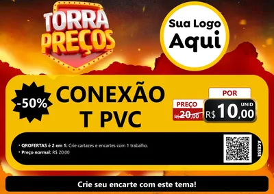 Modelo de Cartaz para Cartaz A4 Horizontal com o tema Torra Preços para Tubos e conexões