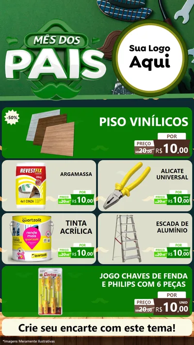 Modelo de TV para TV Vertical com o tema Mês dos Pais para Material para Construção