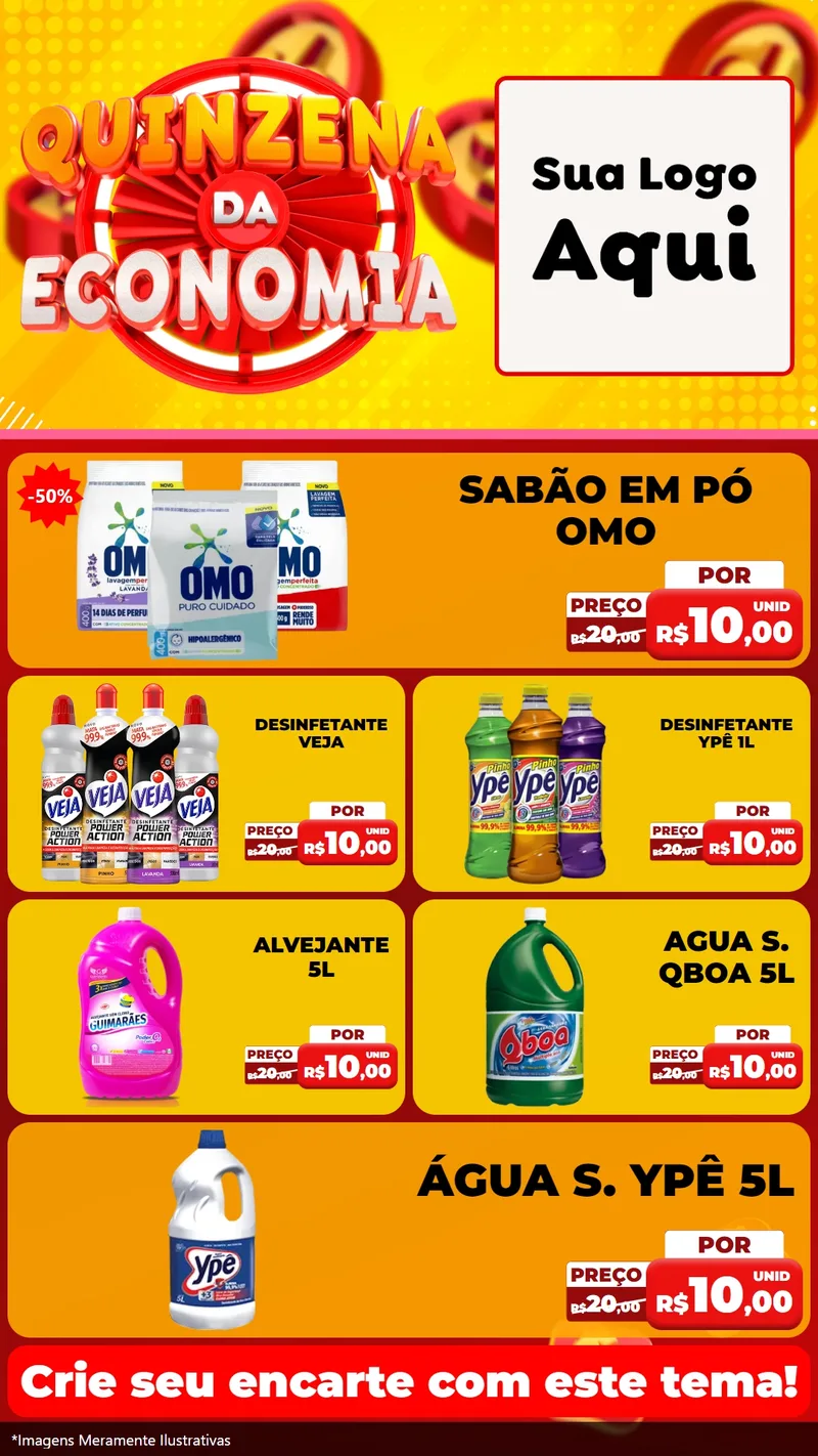 Modelo de TV para TV Vertical com o tema Quinzena Da Economia para Produtos de Limpeza