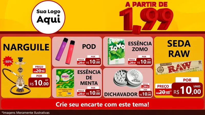 Modelo de TV para TV Horizontal com o tema A Partir de Um e Noventa e Nove - 1,99 para Tabacaria