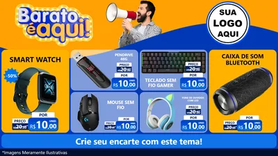 Modelo de TV para TV Horizontal com o tema Barato é aqui para Informática