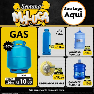 Modelo de Rede Social para Feed Facebook com o tema Semana Maluca para Água e gás