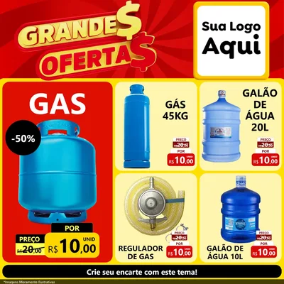 Modelo de Rede Social para Feed Facebook com o tema Grandes Ofertas para Água e gás