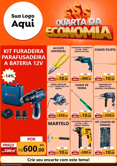 Modelo de Encarte para Encarte A4 Vertical com o tema Quarta da Economia para Maquinas e Ferramentas