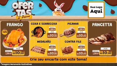 Modelo de TV para TV Horizontal com o tema Ofertas de Páscoa para Assados