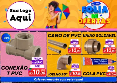 Modelo de Encarte para Encarte A4 Horizontal com o tema Folia de Ofertas para Tubos e conexões