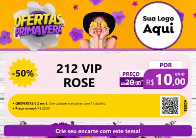 Modelo de Cartaz para Cartaz A4 Horizontal com o tema Ofertas Da Primavera para Perfumes