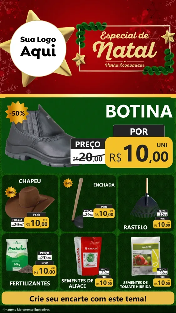 Modelo de Rede Social para Stories com o tema Especial de Natal para Agropecuária