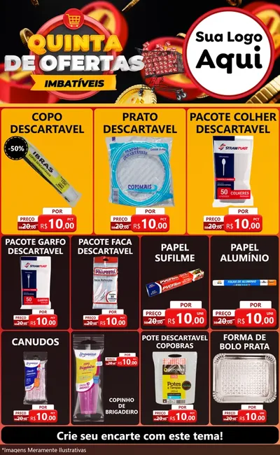 Modelo de Encarte para Encarte Grande com o tema Quinta de Ofertas Imbatíveis para Embalagens
