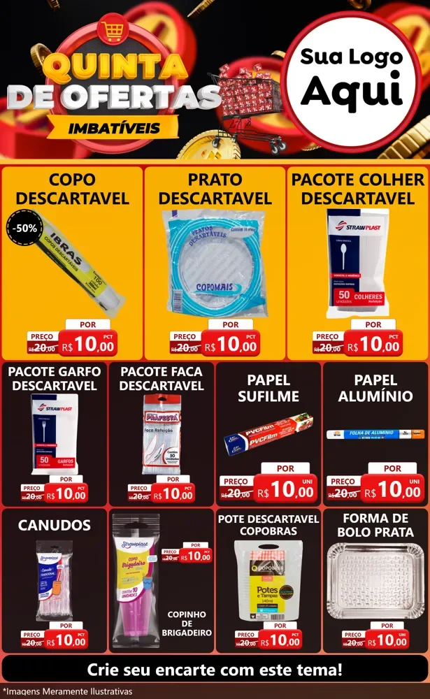 Modelo de Encarte para Encarte Grande com o tema Quinta de Ofertas Imbatíveis para Embalagens