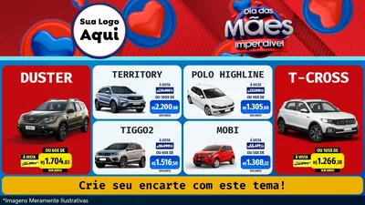 Modelo de TV para TV Horizontal com o tema Dia Das Mães Imperdível para Concessionaria de Carros