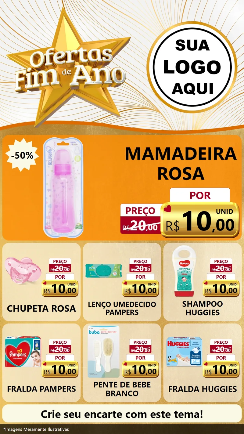 Modelo de Rede Social para Stories com o tema Ofertas Fim de Ano para Bebês