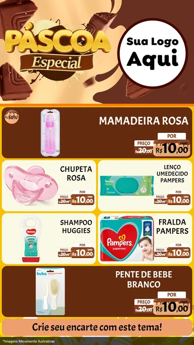 Modelo de TV para TV Vertical com o tema Páscoa Especial para Bebês