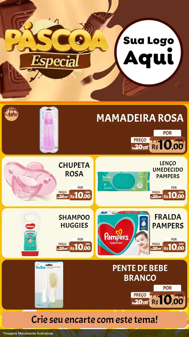 Modelo de TV para TV Vertical com o tema Páscoa Especial para Bebês