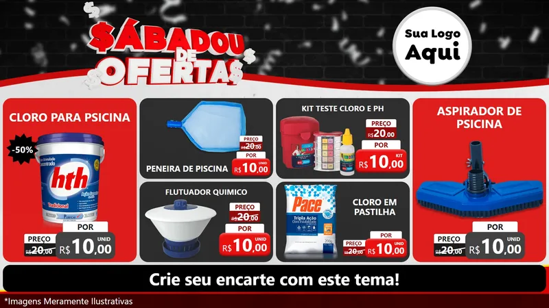 Modelo de TV para TV Horizontal com o tema Sabadou de Ofertas para Produtos para Piscina