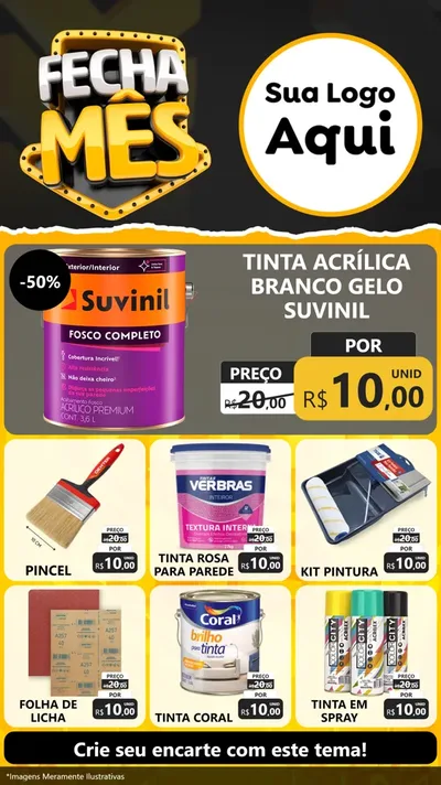 Modelo de Rede Social para Stories com o tema Fecha Mês para Tintas e Ferramentas