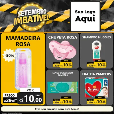 Modelo de Rede Social para Feed Facebook com o tema Setembro Imbatível para Bebês