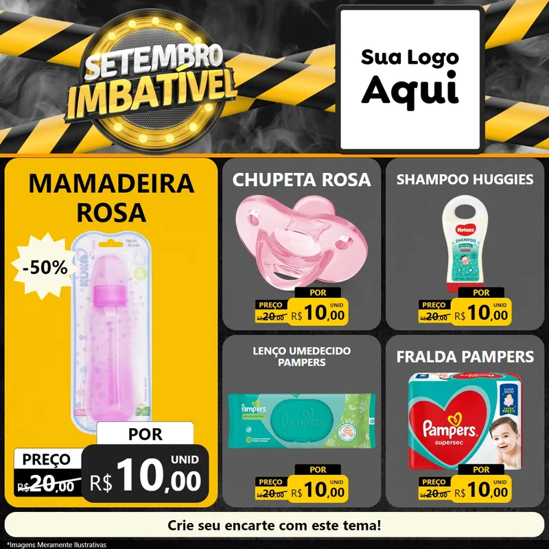 Modelo de Rede Social para Feed Facebook com o tema Setembro Imbatível para Bebês