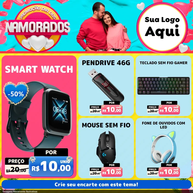 Modelo de Rede Social para Feed Facebook com o tema Promoção Dia dos Namorados para Informática