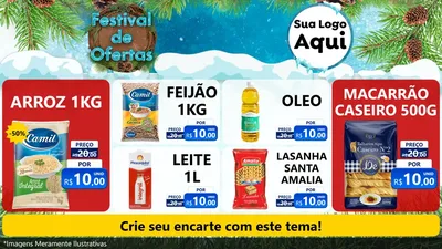 Modelo de TV para TV Horizontal com o tema Festival de Ofertas - Inverno para Supermercado